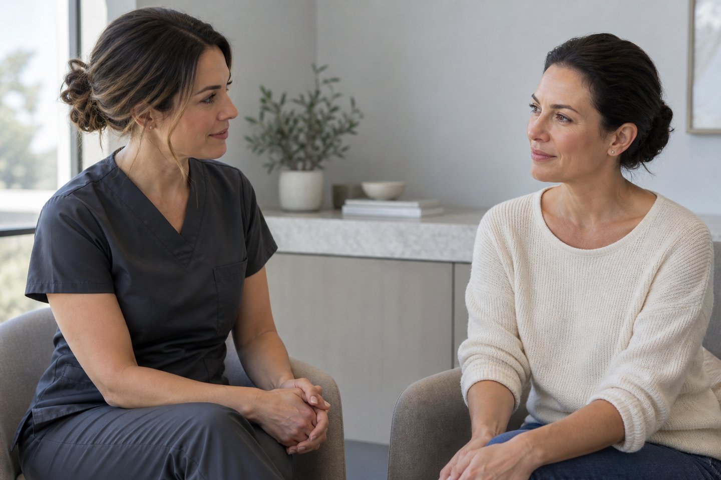 Illustrative conversation about personalized facial treatment planning