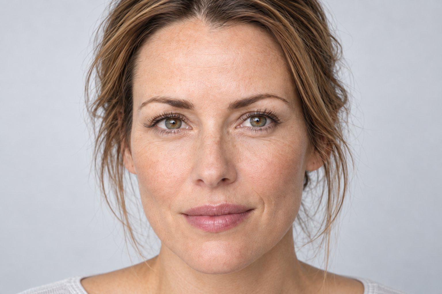 Illustrative close portrait showing the area between the eyebrows