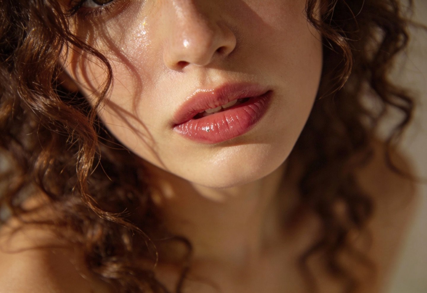 Illustrative close-up of natural lip fullness and texture