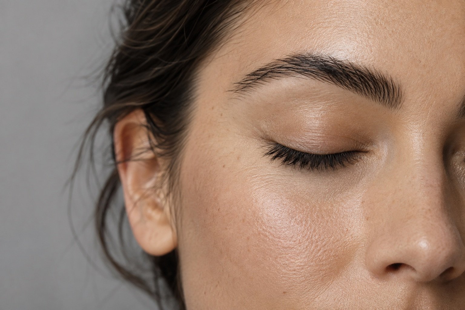 Illustrative close-up of the eyebrow area