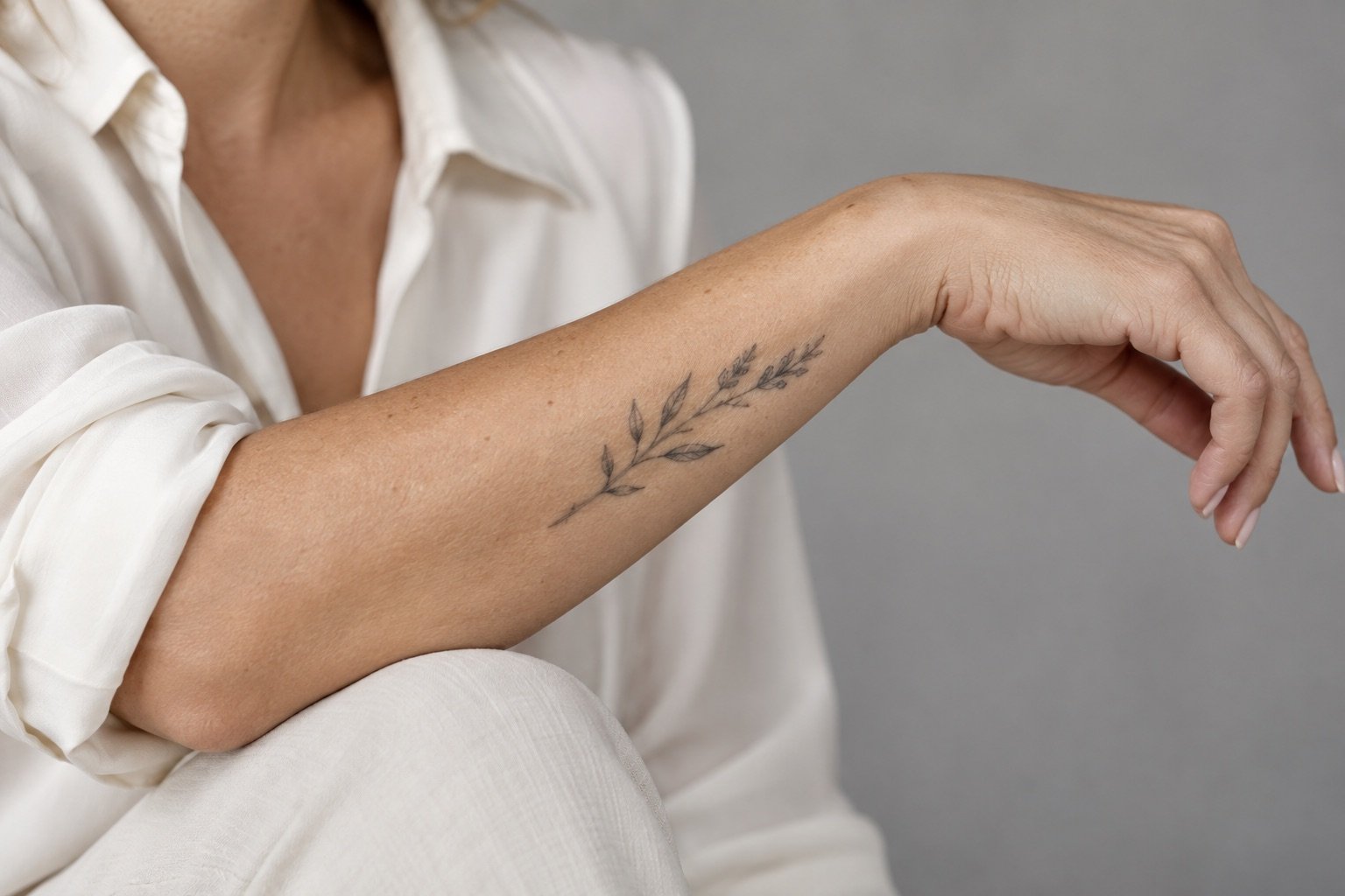 Illustrative photograph of a small tattoo on a forearm