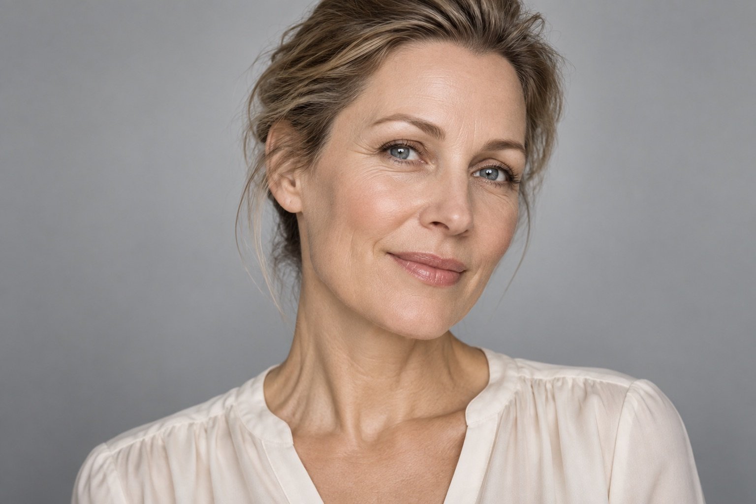 Illustrative portrait showing natural facial skin texture